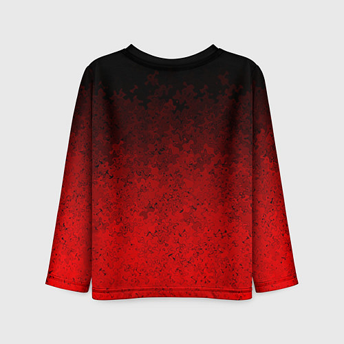 Детский лонгслив Чёрно-красный текстурный градиент / 3D-принт – фото 2