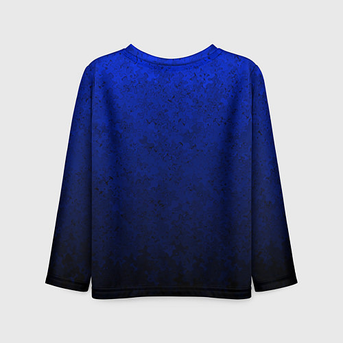 Детский лонгслив Текстурный из синего в чёрный градиент / 3D-принт – фото 2