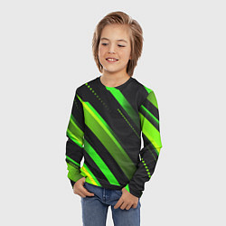 Лонгслив детский Color black green, цвет: 3D-принт — фото 2