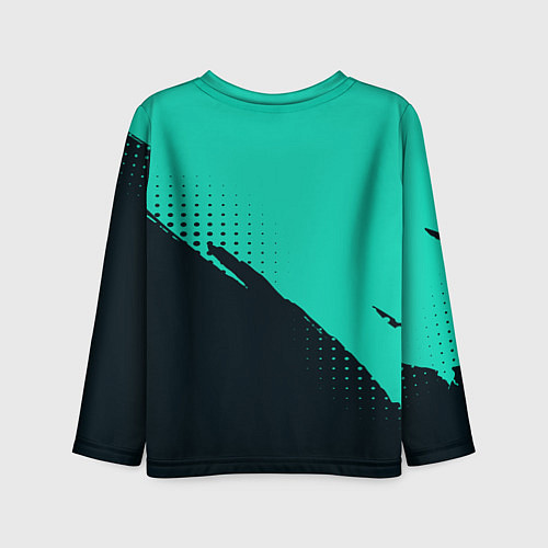 Детский лонгслив Color black light blue / 3D-принт – фото 2