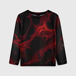 Лонгслив детский Черно-красная размытая абстракция, цвет: 3D-принт