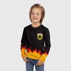 Лонгслив детский AEK fire hexagon, цвет: 3D-принт — фото 2