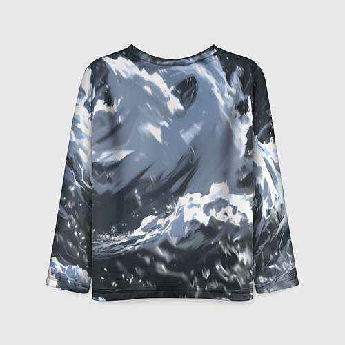 Детский лонгслив Медведь в молниях и облаках / 3D-принт – фото 2
