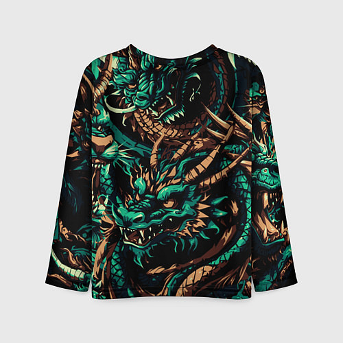 Детский лонгслив Японские драконы ирезуми / 3D-принт – фото 2