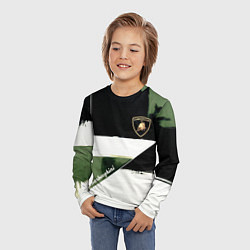 Лонгслив детский Ламборджини логотип, цвет: 3D-принт — фото 2