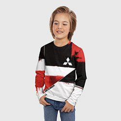 Лонгслив детский Митсубиси логотип, цвет: 3D-принт — фото 2
