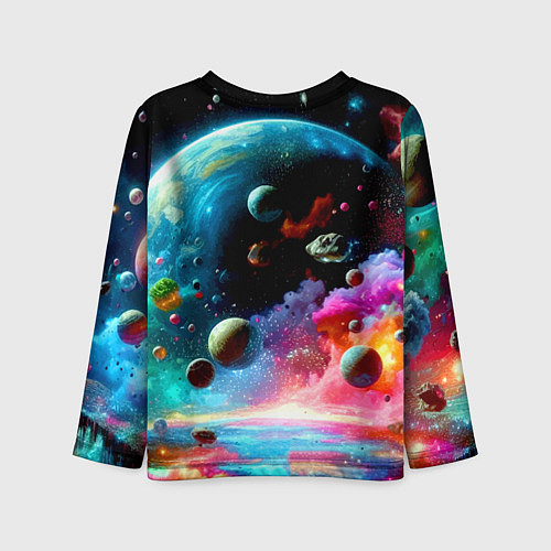 Детский лонгслив Том и Джерри летят в ракете - нейроарт / 3D-принт – фото 2