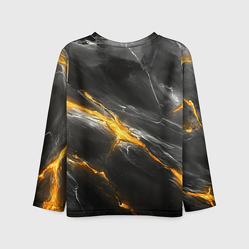 Детский лонгслив Россия черно-желтый фон / 3D-принт – фото 2