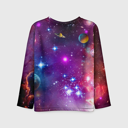Детский лонгслив Прикольный утёнок бравый космонавт - нейроарт / 3D-принт – фото 2