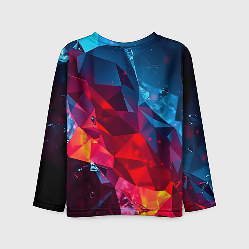 Детский лонгслив Красные и синие минералы / 3D-принт – фото 2