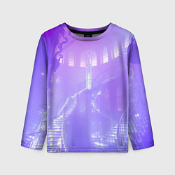 Лонгслив детский Лавандовые прозрачные лестницы, цвет: 3D-принт