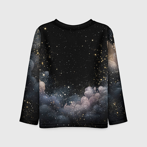 Детский лонгслив Герб России на черном небе / 3D-принт – фото 2