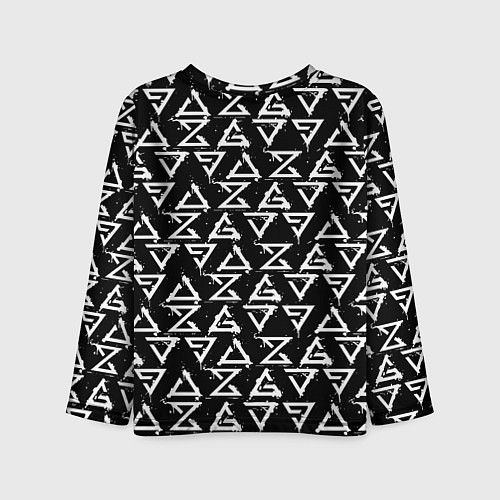 Детский лонгслив Ведьмак паттерн лого / 3D-принт – фото 2