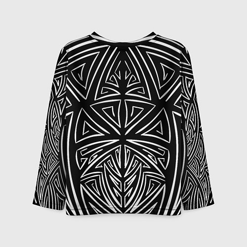 Детский лонгслив Этнический узор с компасом жизни / 3D-принт – фото 2