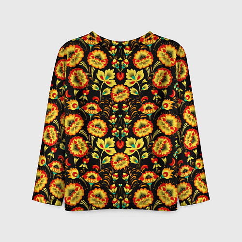 Детский лонгслив Русская узорная роспись / 3D-принт – фото 2