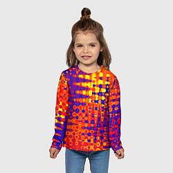 Лонгслив детский Пламенный сочный оранжево-синий, цвет: 3D-принт — фото 2