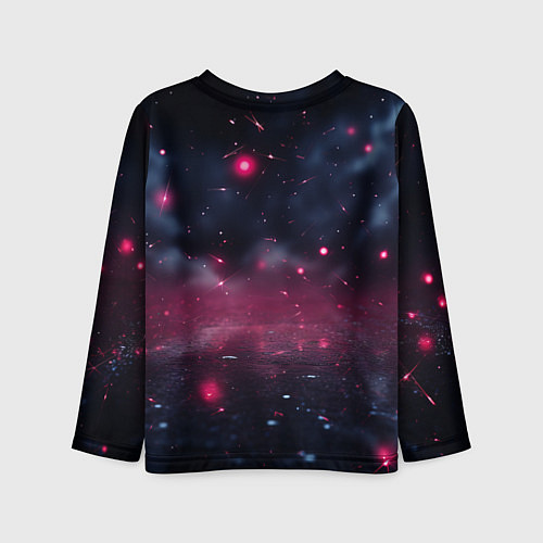 Детский лонгслив Герб России и фиолетовое свечение / 3D-принт – фото 2