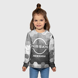 Лонгслив детский Nissan - grey gradient, цвет: 3D-принт — фото 2