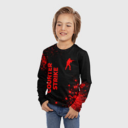 Лонгслив детский Counter Strike - red gradient вертикально, цвет: 3D-принт — фото 2