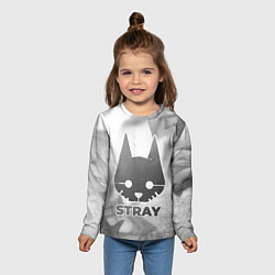 Лонгслив детский Stray - white gradient, цвет: 3D-принт — фото 2