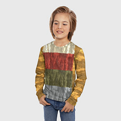 Лонгслив детский Цветной узор абстрактная графика, цвет: 3D-принт — фото 2