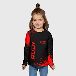 Лонгслив детский Audi - red gradient вертикально, цвет: 3D-принт — фото 2