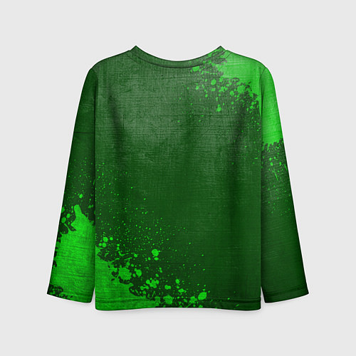 Детский лонгслив Saab - green gradient вертикально / 3D-принт – фото 2