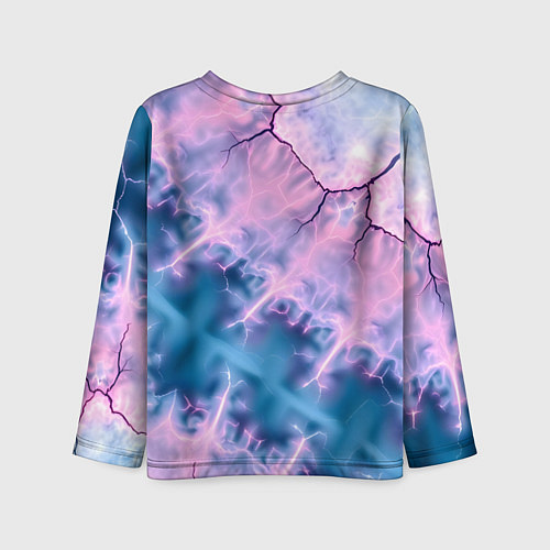 Детский лонгслив Вода и розовая абстракция / 3D-принт – фото 2