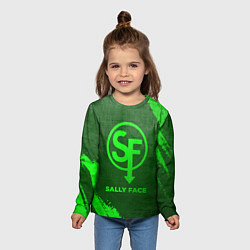 Лонгслив детский Sally Face - green gradient, цвет: 3D-принт — фото 2