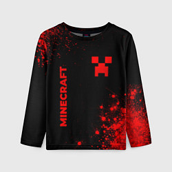 Детский лонгслив Minecraft - red gradient вертикально