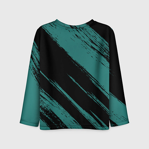 Детский лонгслив Анахайм Дакс - зеленая краска / 3D-принт – фото 2