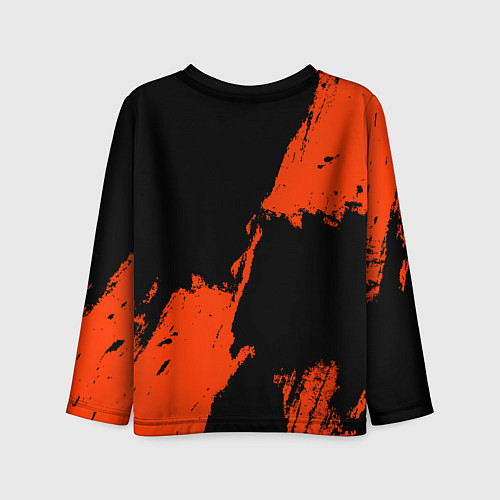 Детский лонгслив Анахайм Дакс - оранжевая краска / 3D-принт – фото 2