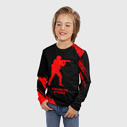Лонгслив детский Counter Strike - red gradient, цвет: 3D-принт — фото 2