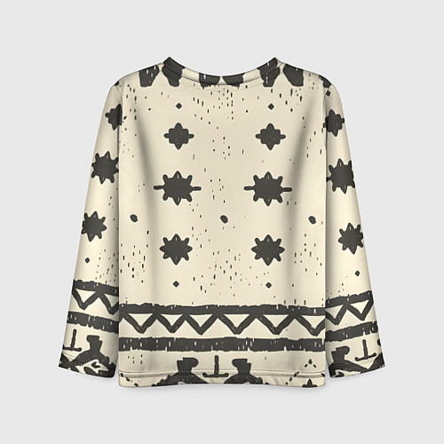 Детский лонгслив Африканские примитивные узоры / 3D-принт – фото 2