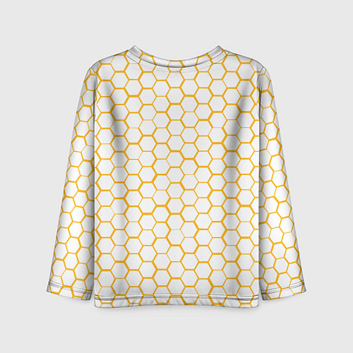 Детский лонгслив Бостон Брюинз - белые соты / 3D-принт – фото 2