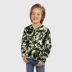 Лонгслив детский Пятнистый чёрно-бежевый, цвет: 3D-принт — фото 2