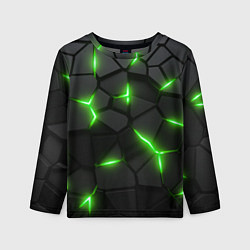 Лонгслив детский Зеленая неоновая броня, цвет: 3D-принт