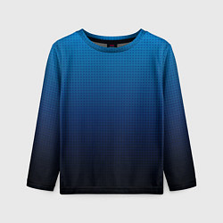 Лонгслив детский Из голубого в чёрный градиент с точками, цвет: 3D-принт