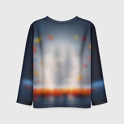 Детский лонгслив Геометрический слон и цветные полигоны / 3D-принт – фото 2