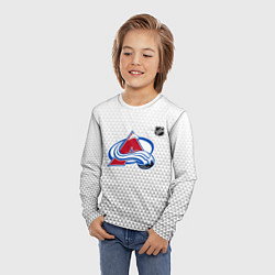 Лонгслив детский Колорадо Эвеланш - белый геометрический градиент, цвет: 3D-принт — фото 2