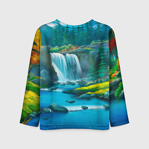 Детский лонгслив Билли Айлиш на фоне природы / 3D-принт – фото 2