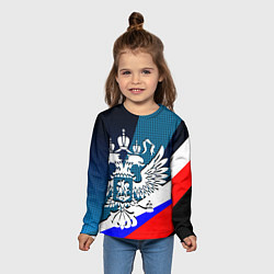 Лонгслив детский Герб России и флаг государства, цвет: 3D-принт — фото 2