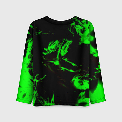 Детский лонгслив Monster energy кислотное лого огонь / 3D-принт – фото 2