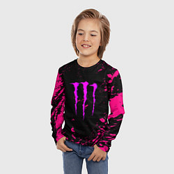 Лонгслив детский Monster energy неоновые краски лого, цвет: 3D-принт — фото 2