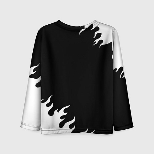 Детский лонгслив Monster energy белый огонь / 3D-принт – фото 2