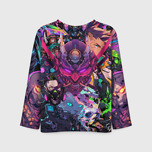 Детский лонгслив Стиль Cyberpunk / 3D-принт – фото 2