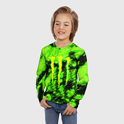 Лонгслив детский Monster energy кислотное лого, цвет: 3D-принт — фото 2