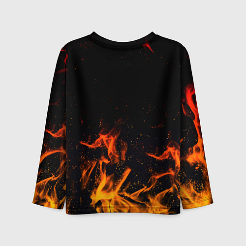 Детский лонгслив Monster energy orange fire / 3D-принт – фото 2
