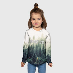 Лонгслив детский Лес мой храм - текстом рун, цвет: 3D-принт — фото 2