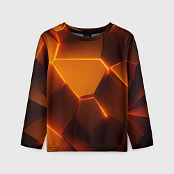 Лонгслив детский Оранжевые объемные пластины, цвет: 3D-принт